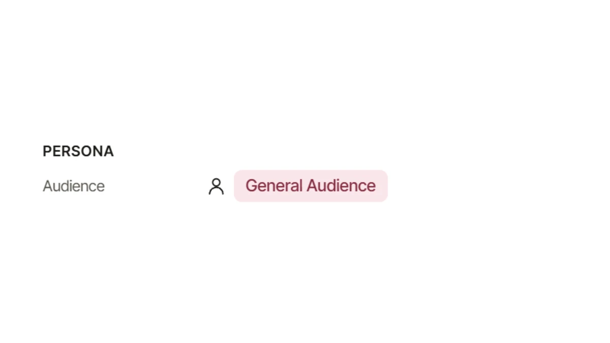 Persona tags: audience